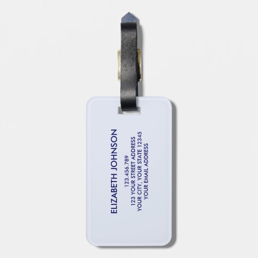 Gaudi geïnspireerd blauw ronde vormen mozaïek patr bagagelabel (Achterkant verticaal)