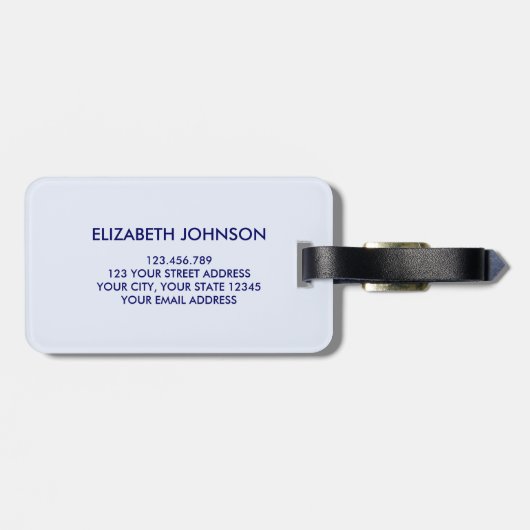 Gaudi geïnspireerd blauw ronde vormen mozaïek patr bagagelabel (Achterkant horizontaal)