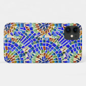 Gaudi geïnspireerd blauw ronde vormen mozaïek patr Case-Mate iPhone case (Achterkant (horizontaal))