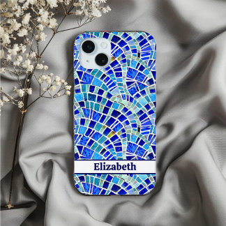 Gaudi geïnspireerd Blue Wave mozaïek patroon iPhone 15 Case