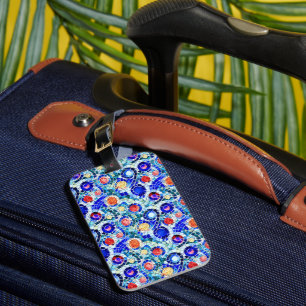 Gaudi geïnspireerd multicolor mozaïek patroon bagagelabel