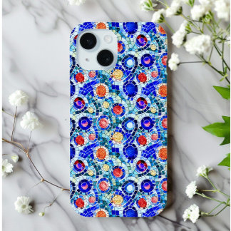 Gaudi geïnspireerd multicolor mozaïek patroon iPhone 15 case