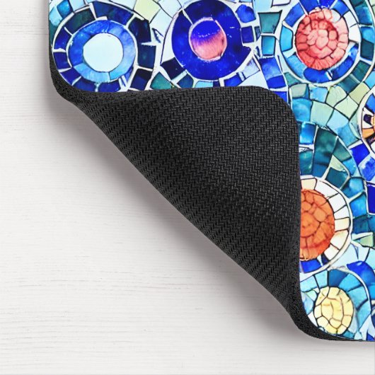 Gaudi geïnspireerd multicolor mozaïek patroon muismat (Hoek)