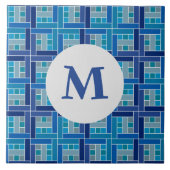 Gaudí kobalt blauw vierkant mozaïek tegeltje (Voorkant)