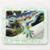 Gaudi Lizard - groene bloemen mousepad Muismat (Voorkant)