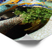 Gaudi Lizard Hand & Green Flowers poster (Hoek)