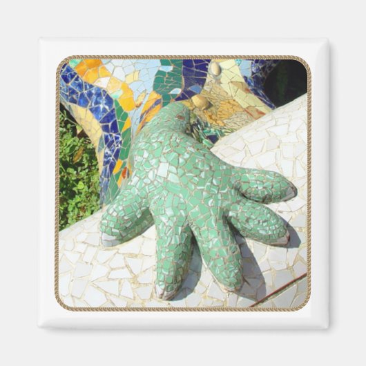 Gaudi Lizard Hand Tegels Magneet (Voorkant)