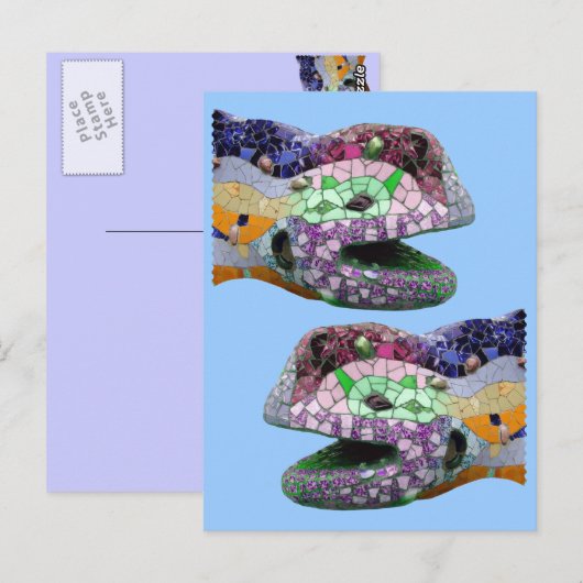 Gaudi Lizard Head Mosaics Briefkaart (Voorkant / Achterkant)