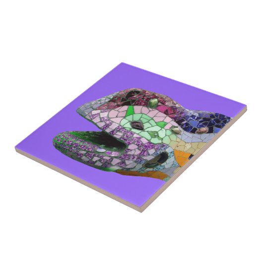 Gaudi Lizard Head Mosaics Tegeltje (Zijkant)