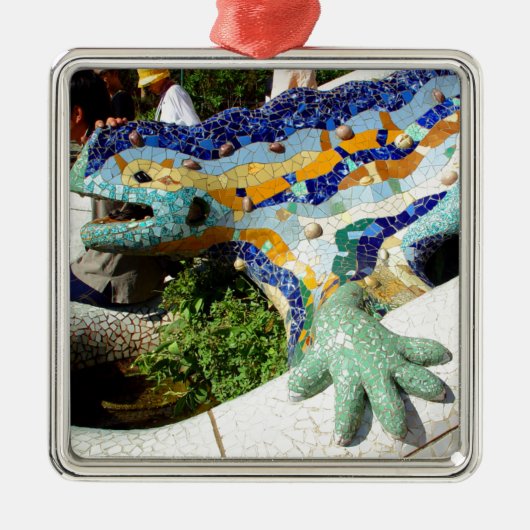 Gaudi Lizard Mosaics Metalen Ornament (Voorkant)