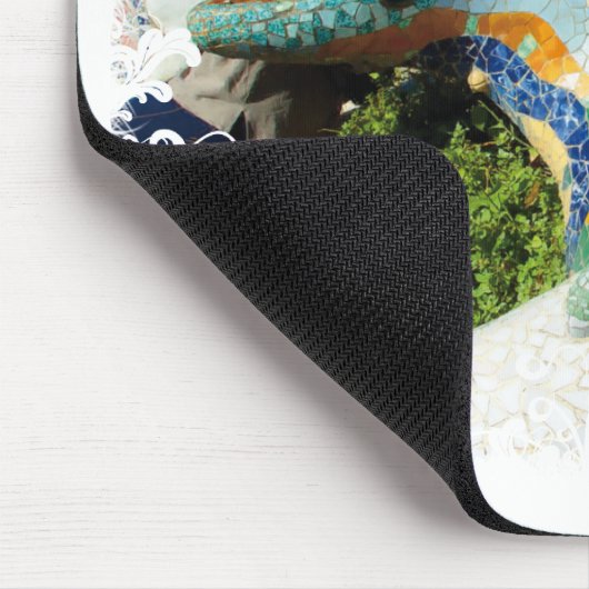 Gaudi Lizard - witte mousepad Muismat (Hoek)