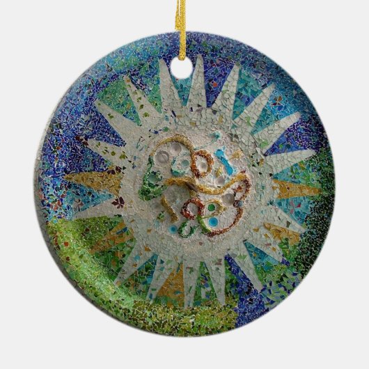 Gaudi Mosaic Keramisch Ornament (Achterkant)