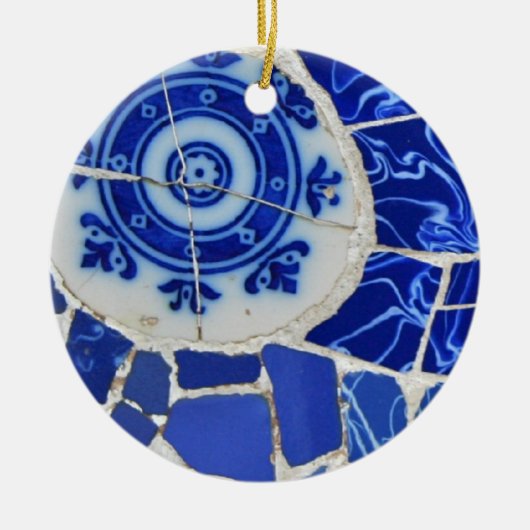 Gaudi Mosaic Kerstversier Keramisch Ornament (Voorkant)