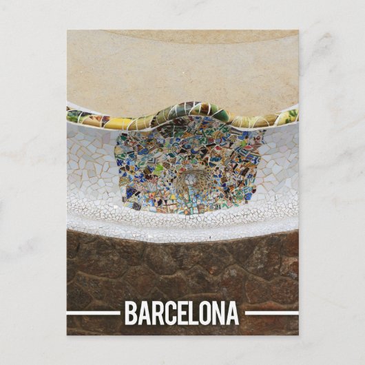 Gaudi Park Guell, Barcelona Spanje Briefkaart (Voorkant)