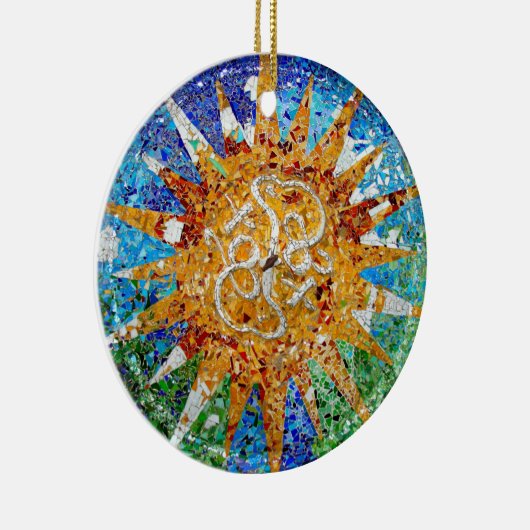 Gaudi Sunburst Mosaic Keramisch Ornament (Rechts)