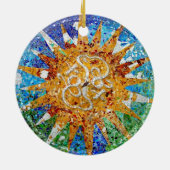 Gaudi Sunburst Mosaic Keramisch Ornament (Achterkant)