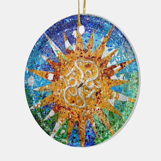 Gaudi Sunburst Mosaic Ornament (Links)