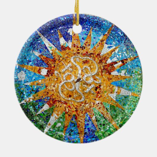 Gaudi Sunburst Mosaic Ornament (Achterkant)