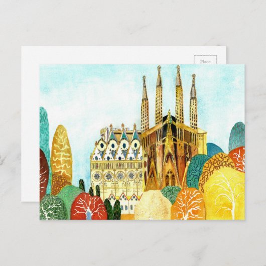 Gaudi's Barcelona. Briefkaart (Voorkant / Achterkant)