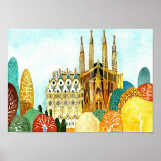 Gaudi's Barcelona. Poster