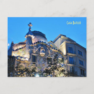 Gaudi's "Drakenhuis" in het Briefkaart van Barcelo