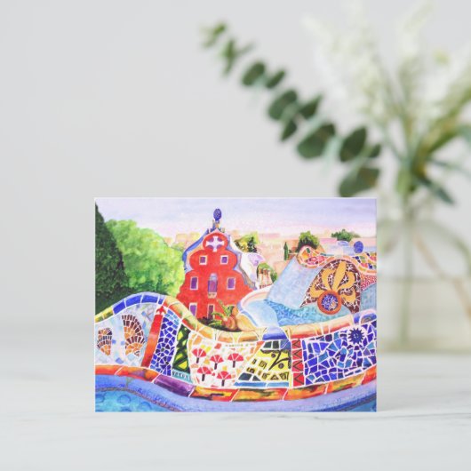 Gaudi's Park. Briefkaart (Staand voorkant)