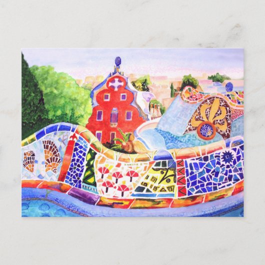 Gaudi's Park. Briefkaart (Voorkant)