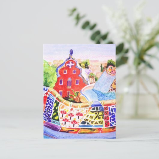 Gaudi's Park. Briefkaart (Staand voorkant)