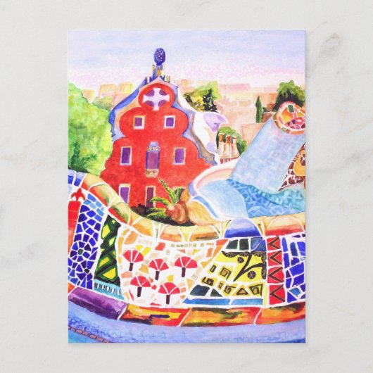 Gaudi's Park. Briefkaart (Voorkant)