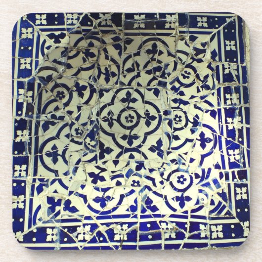 Gaudi's Park Guell Mosaic Tiles Barcelona Bier Onderzetter (Voorkant)