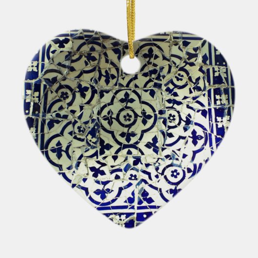 Gaudi's Park Guell Mosaic Tiles Barcelona Keramisch Ornament (Voorkant)