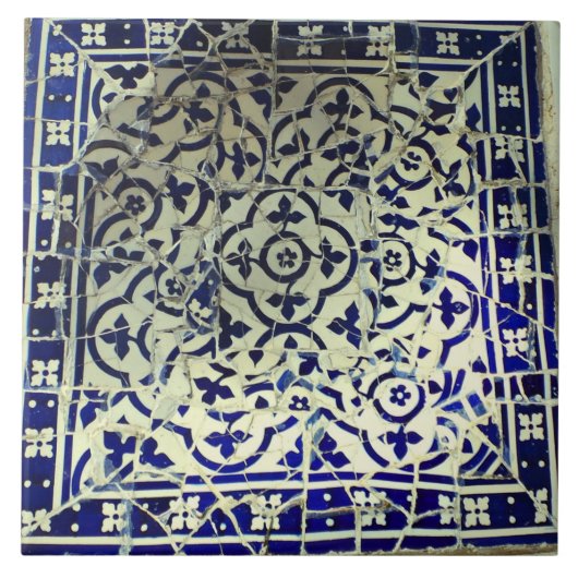 Gaudi's Park Guell Mosaic Tiles Barcelona Tegeltje (Voorkant)