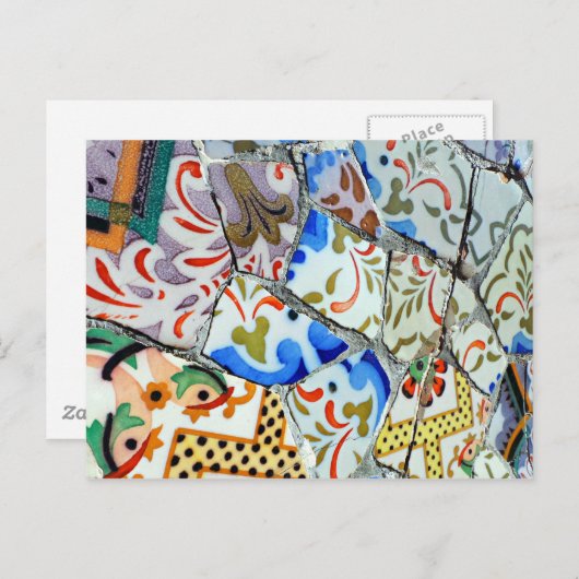 Gaudi's Park Guell Mosaic Tiles Briefkaart (Voorkant / Achterkant)