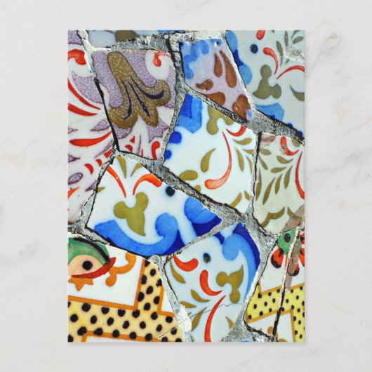 Gaudi's Park Guell Mosaic Tiles Briefkaart (Voorkant)