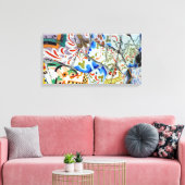 Gaudi's Park Guell Mosaic Tiles Canvas Afdruk (Insitu (Woonkamer))