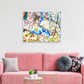 Gaudi's Park Guell Mosaic Tiles Canvas Afdruk (Insitu (Woonkamer))