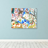 Gaudi's Park Guell Mosaic Tiles Canvas Afdruk (Insitu (Houten vloer))