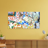 Gaudi's Park Guell Mosaic Tiles Canvas Afdruk (Insitu (Woonkamer))