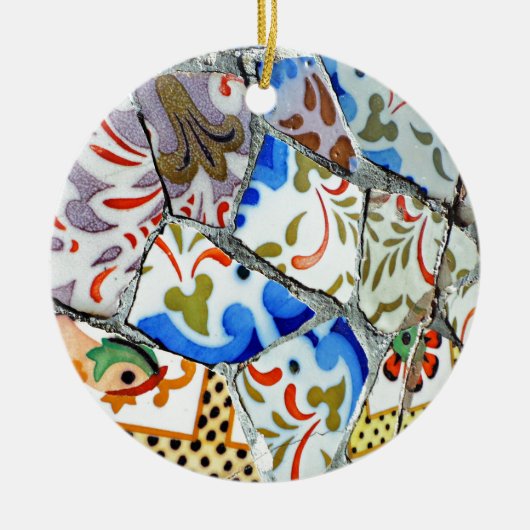 Gaudi's Park Guell Mosaic Tiles Keramisch Ornament (Voorkant)