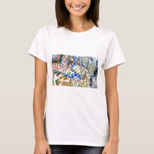 Gaudi's Park Guell Mosaic Tiles T-shirt
