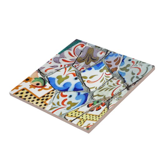 Gaudi's Park Guell Mosaic Tiles Tegeltje (Zijkant)