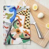 Gaudi's Park Guell Mosaic Tiles Theedoek (Quarter Fold)