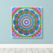 Gaudy flower Mandala Canvas Afdruk (Insitu (Houten vloer))