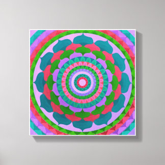 Gaudy flower Mandala Canvas Afdruk