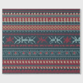 Gaudy Ugly Christmas Sweater Design Cadeaupapier (Vlak)