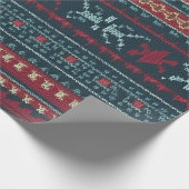 Gaudy Ugly Christmas Sweater Design Cadeaupapier (Hoek)