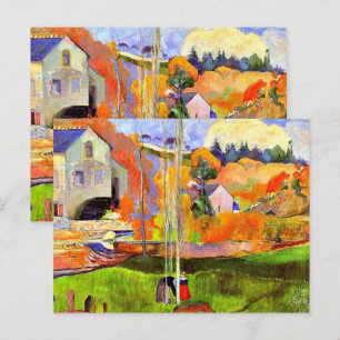 Gauguin - A Breton Landscape-David's Mill, Briefkaart