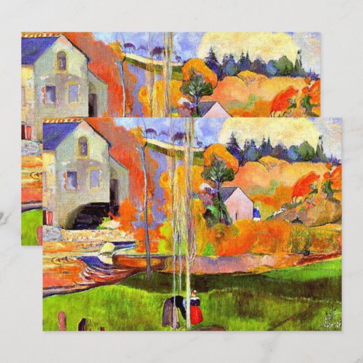 Gauguin - A Breton Landscape-David's Mill, Notitiekaartje (Voorkant / Achterkant)