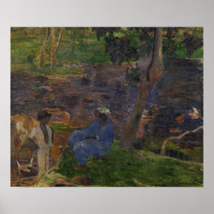 Gauguin - Aan de oever van het meer in Martinique Poster