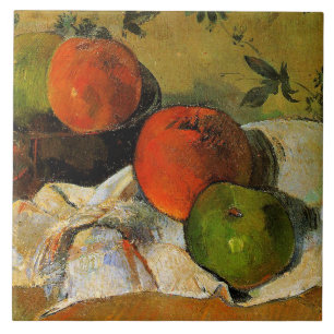Gauguin - Appels en kom schilderij Tegeltje